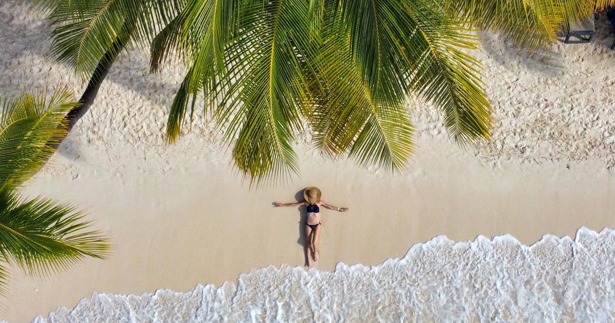Couple on a Punta Cana beach on vacation